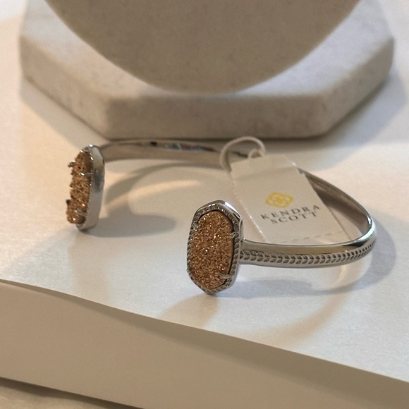 kendra scott elton silver and Gold Drusy bracelet NWT - Picture 1 of 10